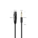 Ugreen kabel audio przewód mikrofonowy do mikrofonu XLR (żeński) - 6,35 mm jack (męski) 5 m (AV131)