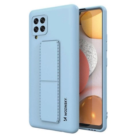 Wozinsky Kickstand Case silikonowe etui z podstawką etui Samsung Galaxy A42 5G jasnoniebieskie