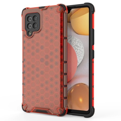 Honeycomb etui pancerny pokrowiec z żelową ramką Samsung Galaxy A42 5G czerwony