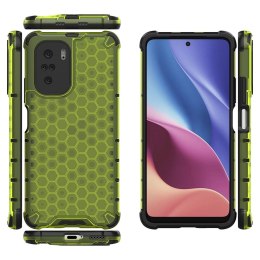 Honeycomb etui pancerny pokrowiec z żelową ramką Xiaomi Redmi K40 Pro+ / K40 Pro / K40 / Poco F3 zielony