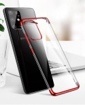 Clear Color case żelowy pokrowiec etui z metaliczną ramką Samsung Galaxy A72 4G czerwony