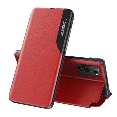 Eco Leather View Case elegancki futerał etui z klapką i funkcją podstawki Xiaomi Redmi K40 Pro+ / K40 Pro / K40 / Poco F3 czerwo