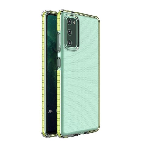 Spring Case pokrowiec żelowe etui z kolorową ramką do Samsung Galaxy A72 4G żółty