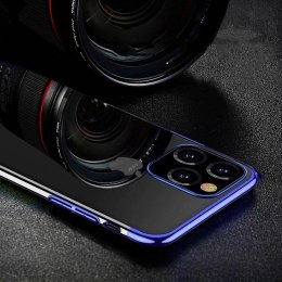 Clear Color case żelowy pokrowiec etui z metaliczną ramką Samsung Galaxy A22 4G czerwony