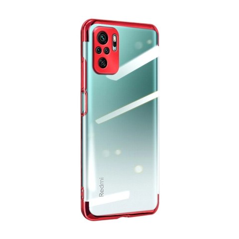 Clear Color case żelowy pokrowiec etui z metaliczną ramką Xiaomi Redmi Note 10 5G / Poco M3 Pro czerwony