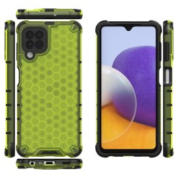 Honeycomb etui pancerny pokrowiec z żelową ramką Samsung Galaxy A22 4G zielony