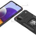 Wozinsky Ring Armor pancerne hybrydowe etui pokrowiec + magnetyczny uchwyt Samsung Galaxy A22 4G różowy