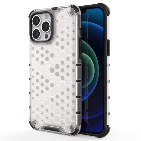 Honeycomb etui pancerny pokrowiec z żelową ramką iPhone 13 Pro Max przezroczysty