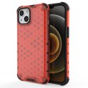 Honeycomb etui pancerny pokrowiec z żelową ramką iPhone 13 czerwony