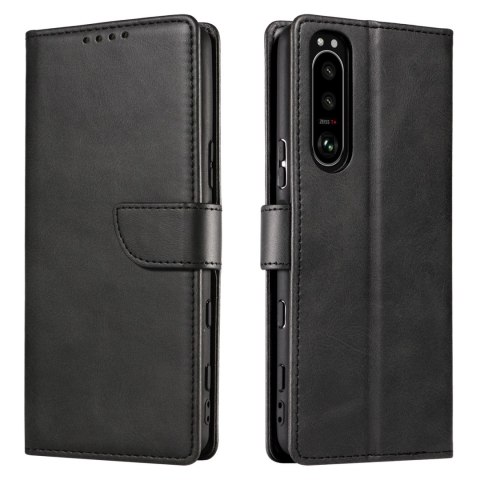 Magnet Case elegancki futerał etui pokrowiec z klapką i funkcją podstawki Sony Xperia 1 III czarny