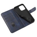 Magnet Case elegancki futerał etui pokrowiec z klapką i funkcją podstawki iPhone 13 Pro Max niebieski