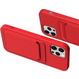 Card Case silikonowe etui portfel z kieszonką na kartę dokumenty do iPhone 11 Pro Max czerwony