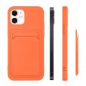 Card Case silikonowe etui portfel z kieszonką na kartę dokumenty do iPhone 11 Pro czerwony