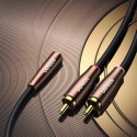 Ugreen kabel przewód audio 3,5 mm mini jack (żeński) - 2RCA (męski) 5m brązowy (AV198 60988)