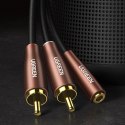 Ugreen kabel przewód audio 3,5 mm mini jack (żeński) - 2RCA (męski) 5m brązowy (AV198 60988)