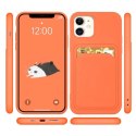 Card Case silikonowe etui portfel z kieszonką na kartę dokumenty do Samsung Galaxy S21+ 5G (S21 Plus 5G) biały