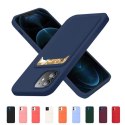 Card Case silikonowe etui portfel z kieszonką na kartę dokumenty do Samsung Galaxy S21+ 5G (S21 Plus 5G) ciemnozielony