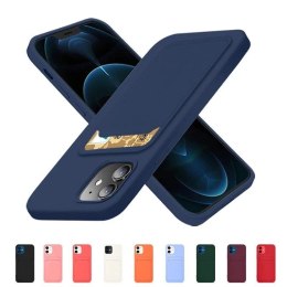 Card Case silikonowe etui portfel z kieszonką na kartę dokumenty do Samsung Galaxy S21+ 5G (S21 Plus 5G) granatowy