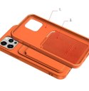 Card Case silikonowe etui portfel z kieszonką na kartę dokumenty do Xiaomi Redmi 10X 4G / Xiaomi Redmi Note 9 bordowy