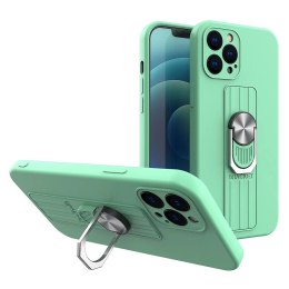 Ring Case silikonowe etui z uchwytem na palec i podstawką do iPhone 11 Pro Max miętowy