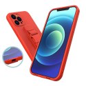 Rope case żelowe etui ze smyczą łańcuszkiem torebka smycz iPhone XR czerwony