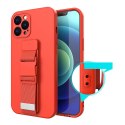 Rope case żelowe etui ze smyczą łańcuszkiem torebka smycz iPhone XR czerwony