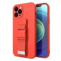 Rope case żelowe etui ze smyczą łańcuszkiem torebka smycz iPhone 11 Pro Max czerwony