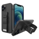 Rope case żelowe etui ze smyczą łańcuszkiem torebka smycz iPhone 13 Pro Max czarny