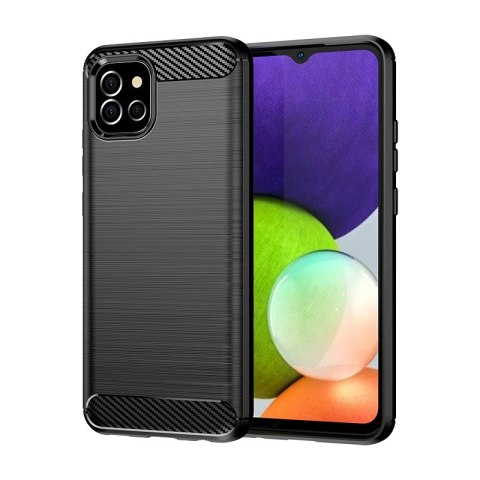 Carbon Case elastyczne etui pokrowiec Samsung A03S EU (166.5) czarny