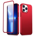 Joyroom 360 Full Case etui pokrowiec do iPhone 13 Pro obudowa na tył i przód + szkło hartowane czerwony (JR-BP935 red)