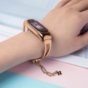 Zamienna metalowa opaska bransoleta łańcuszek pasek do Xiaomi Mi Band 6 / 5 / 4 / 3 różowe złoto