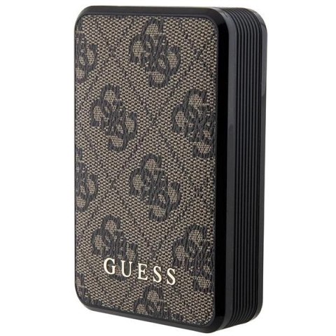 Powerbank Guess 4G Leather Metal Logo 18W 10000mAh - brązowy