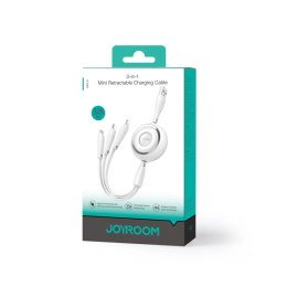 Kabel Joyroom Colorful Series S-A40 zwijany 3w1 USB-A - USB-C / Lightning / micro USB 1m - biały