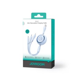 Kabel Joyroom Colorful Series S-A40 zwijany 3w1 USB-A - USB-C / Lightning / micro USB 1m - niebieski