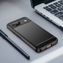 Etui Carbon Case do Google Pixel 8A elastyczny silikonowy karbonowy pokrowiec - czarny