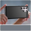 Etui Carbon Case do Samsung Galaxy S24 Ultra elastyczny silikonowy karbonowy pokrowiec - czarny