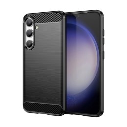 Etui Carbon Case do Samsung Galaxy S24 elastyczny silikonowy karbonowy pokrowiec - czarny