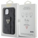 Etui Guess Grip Stand 4G Triangle Strass na iPhone 15 - czarne