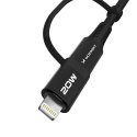 Kabel Wozinsky WNBAA 4w1 2x USB-C 1x USB-A 1x Lightning 60W 1 m - czarny