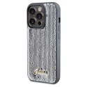 Etui Guess Sequin Script Metal na iPhone 14 Pro Max - srebrne