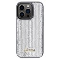 Etui Guess Sequin Script Metal na iPhone 14 Pro Max - srebrne