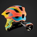 Kask rowerowy Rockbros TT-32SOYB-M dziecięcy z odpinaną szczęką rozmiar M - żółto-pomarańczowy