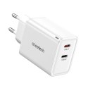 Ładowarka sieciowa Choetech PD6013 2x USB-C PD 65W GaN - biała