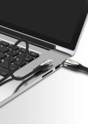 Kabel Joyroom Sharp Series S-M411 USB-A / micro USB 3A 2m ze wskaźnikiem ładowania - czarny