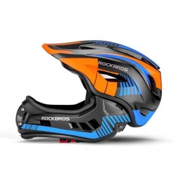 [PO ZWROCIE] Kask rowerowy dziecięcy z odpinaną szczęką Rockbros TT-32SOBL-M rozmiar M - czarno-pomarańczowy