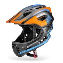 [PO ZWROCIE] Kask rowerowy dziecięcy z odpinaną szczęką Rockbros TT-32SOBL-S rozmiar S - czarno-pomarańczowy