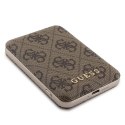 Zestaw etui Guess 4G Metal Logo na iPhone 15 Pro + powerbank 5000mAh MagSafe - brązowy