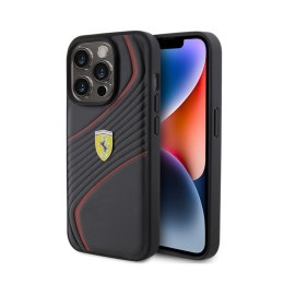 Ferrari Twist Metal Logo - Case for iPhone 15 Pro (Black)