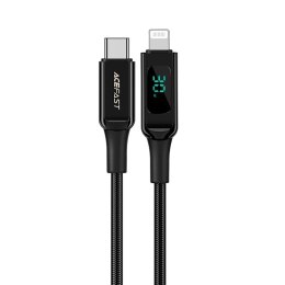 Acefast kabel MFI USB Typ C - Lightning 1,2m, 30W, 3A czarny (C6-01 Black)