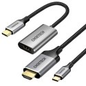 Choetech zestaw przejściówka HUB USB Typ C - HDMI 2.0 (3840 x 2160 @ 60Hz) szary (HUB-H12) + kabel USB Typ C - HDMI (3840 x 2160